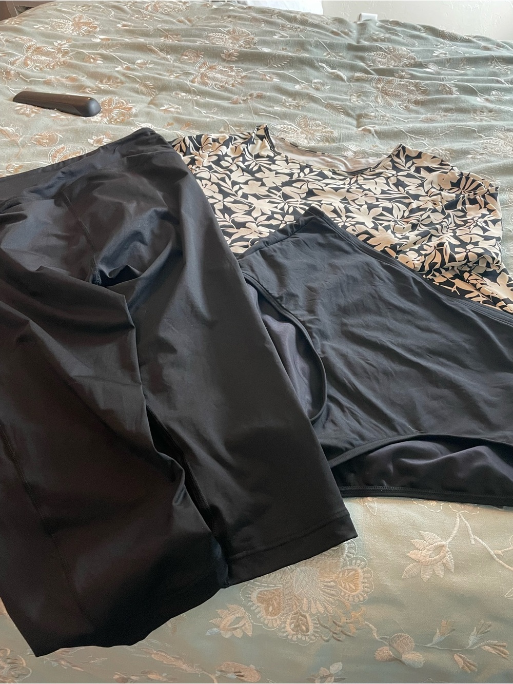 Three Piece Lands End Black and White Swim Set 2X